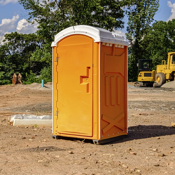 how often are the portable restrooms cleaned and serviced during a rental period in Redwood Estates